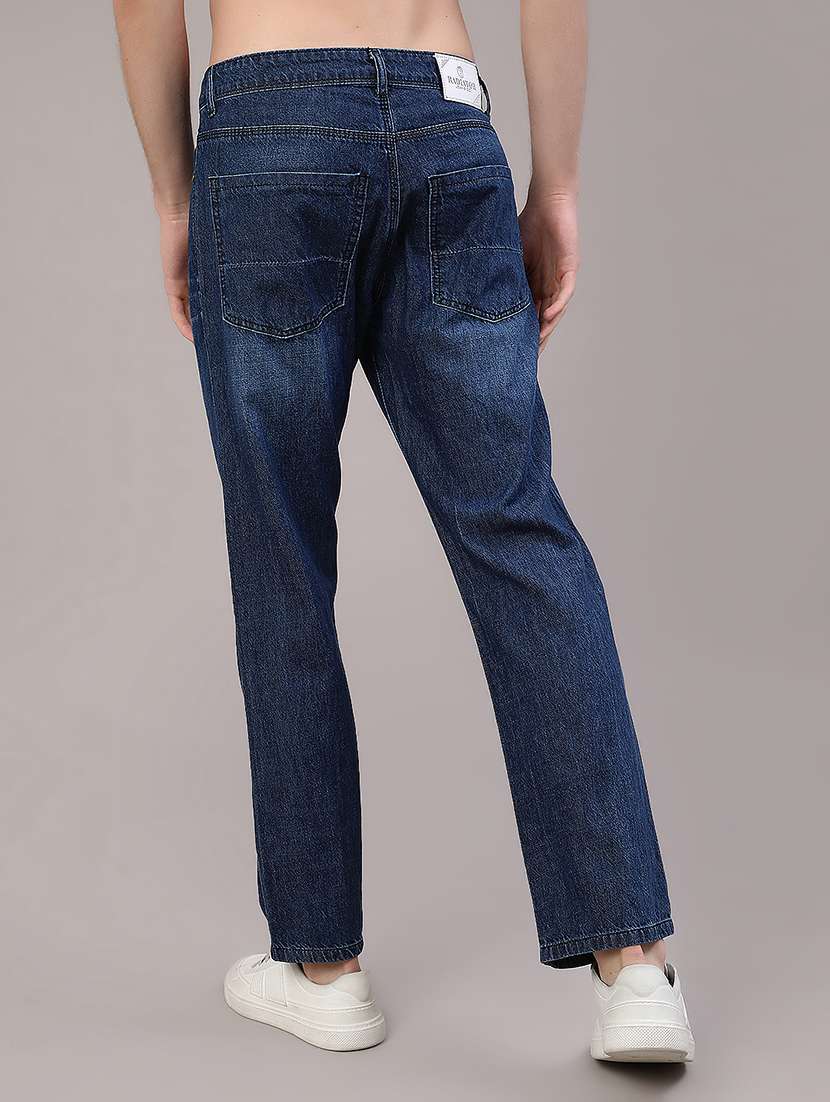 men washed mid rise full length straight jeans - 22345608 -  Standard Image - 4
