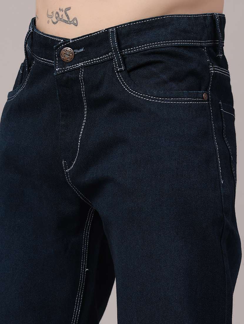 men plain mid rise full length relaxed fit jeans - 22345610 -  Standard Image - 1
