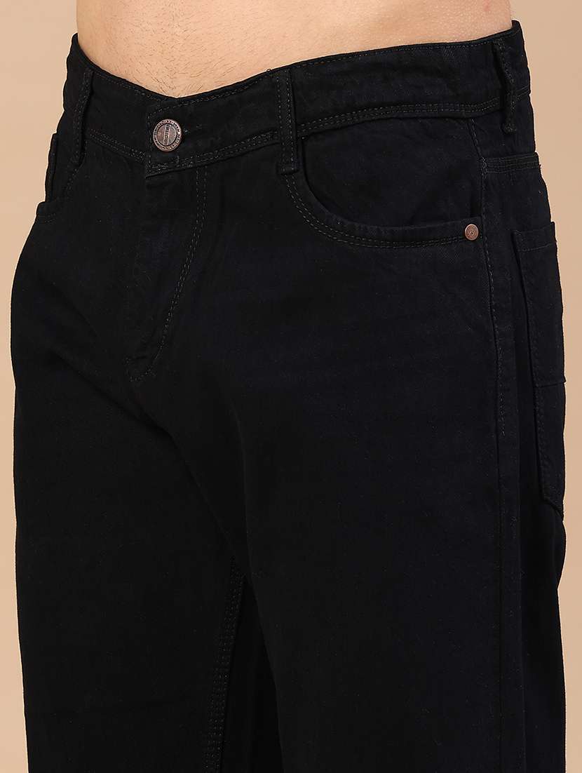 men plain mid rise full length relaxed fit jeans - 22345611 -  Standard Image - 1