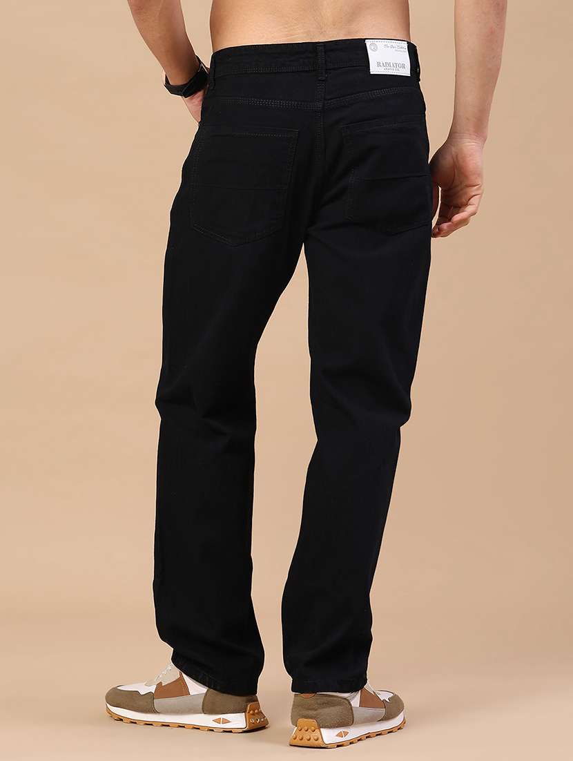 men plain mid rise full length relaxed fit jeans - 22345611 -  Standard Image - 4