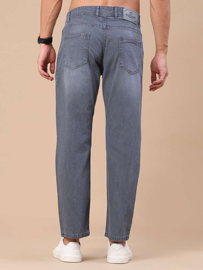 men washed mid rise full length straight jeans - 22345612 -  Standard Image - 4