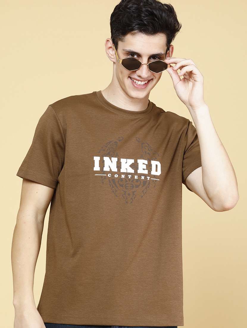 men printed short sleeve regular fit t-shirt