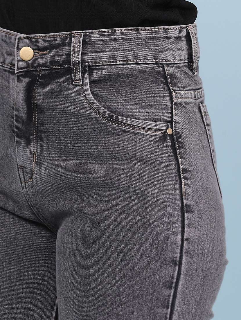 women washed mid rise wide leg jeans - 22345667 -  Standard Image - 1