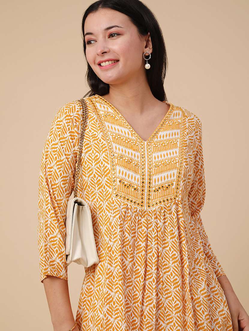 yellow rayon coord set - 22345675 -  Standard Image - 1