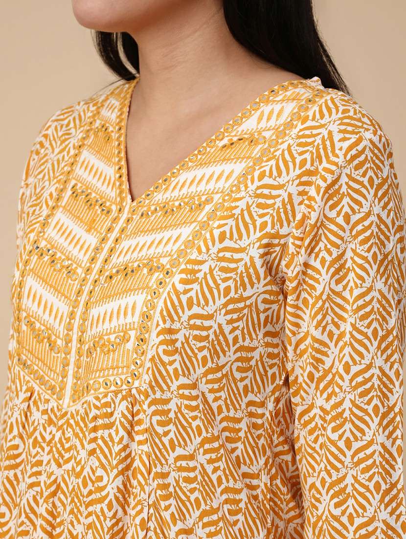 yellow rayon coord set - 22345675 -  Standard Image - 4