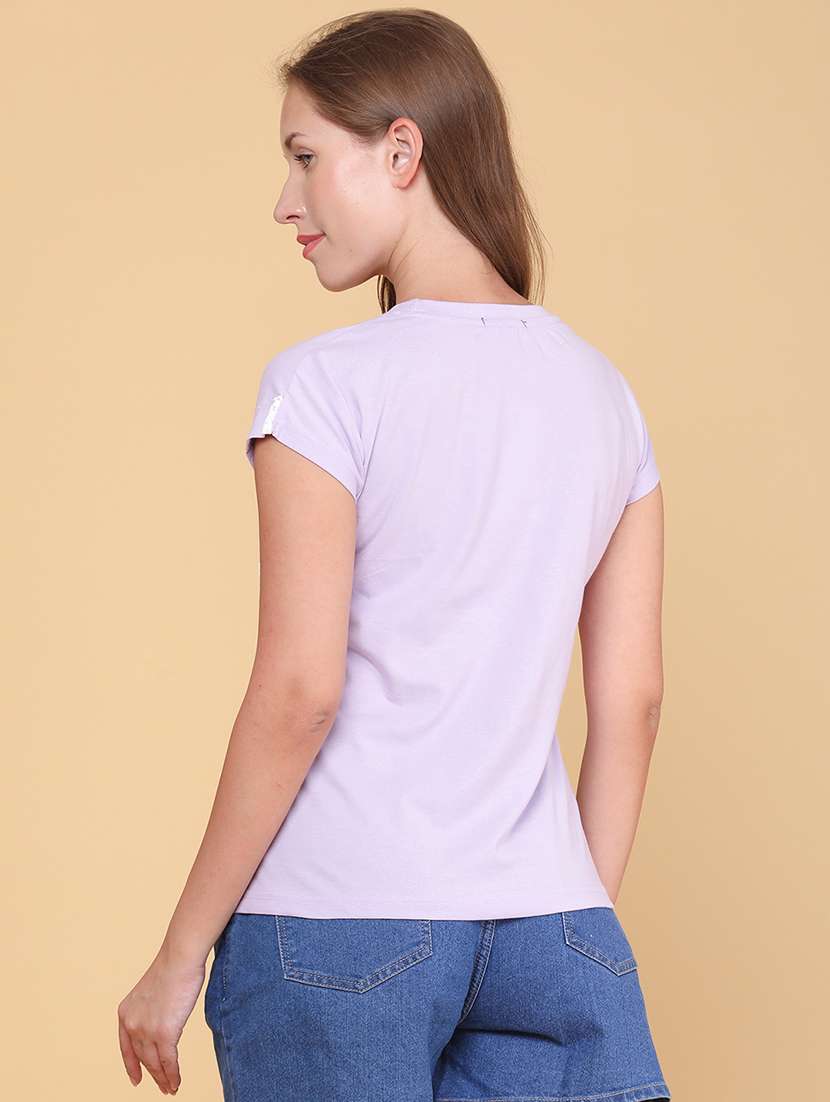 lavender cotton placement print tshirt - 22345685 -  Standard Image - 4