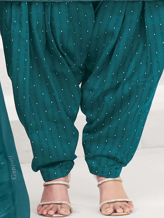 women printed three quarter sleeve kurta patiala with dupatta set - 22345745 -  Standard Image - 4