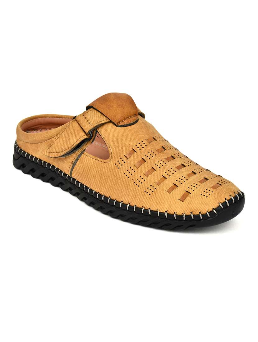 men tan slip on sandal - 22345762 -  Standard Image - 1