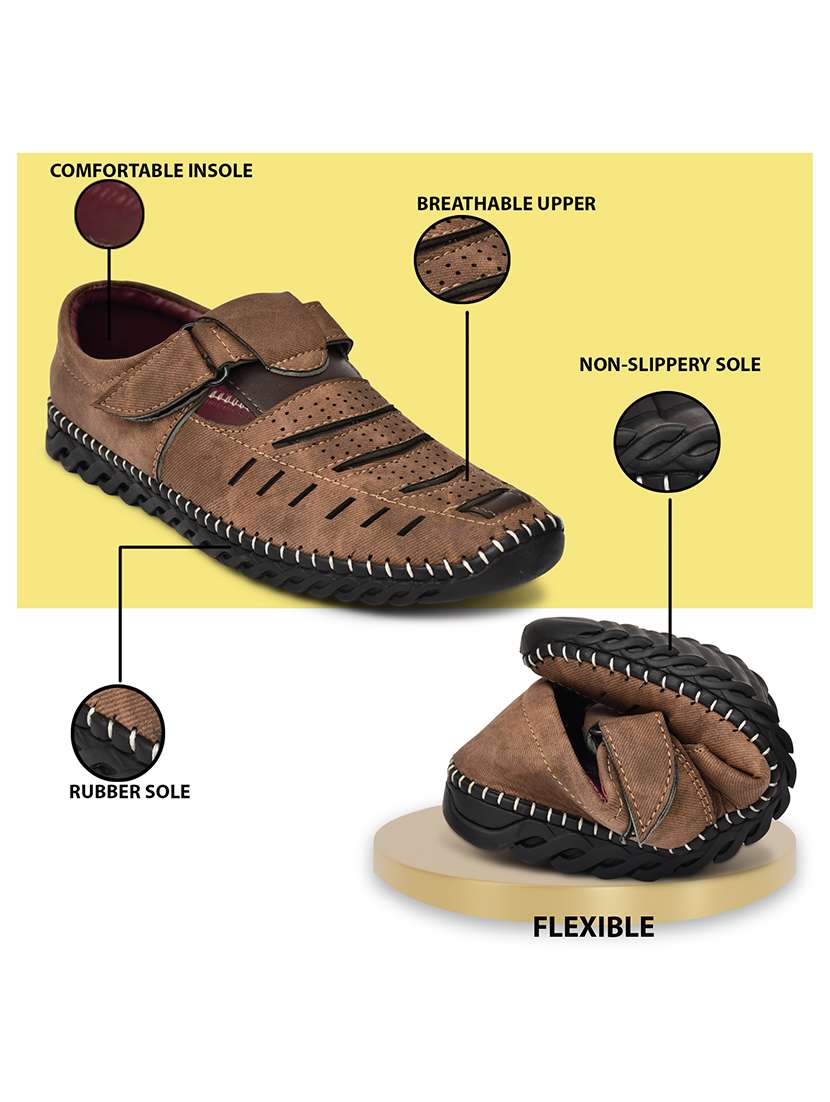 men solid close back sandal - 22345767 -  Standard Image - 4