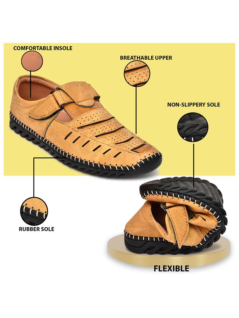 men solid close back sandal - 22345769 -  Standard Image - 4