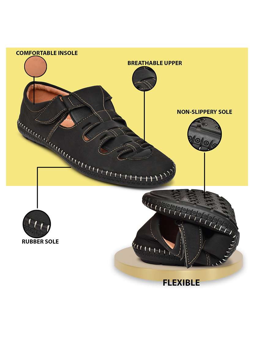 men solid close back sandal - 22345770 -  Standard Image - 4