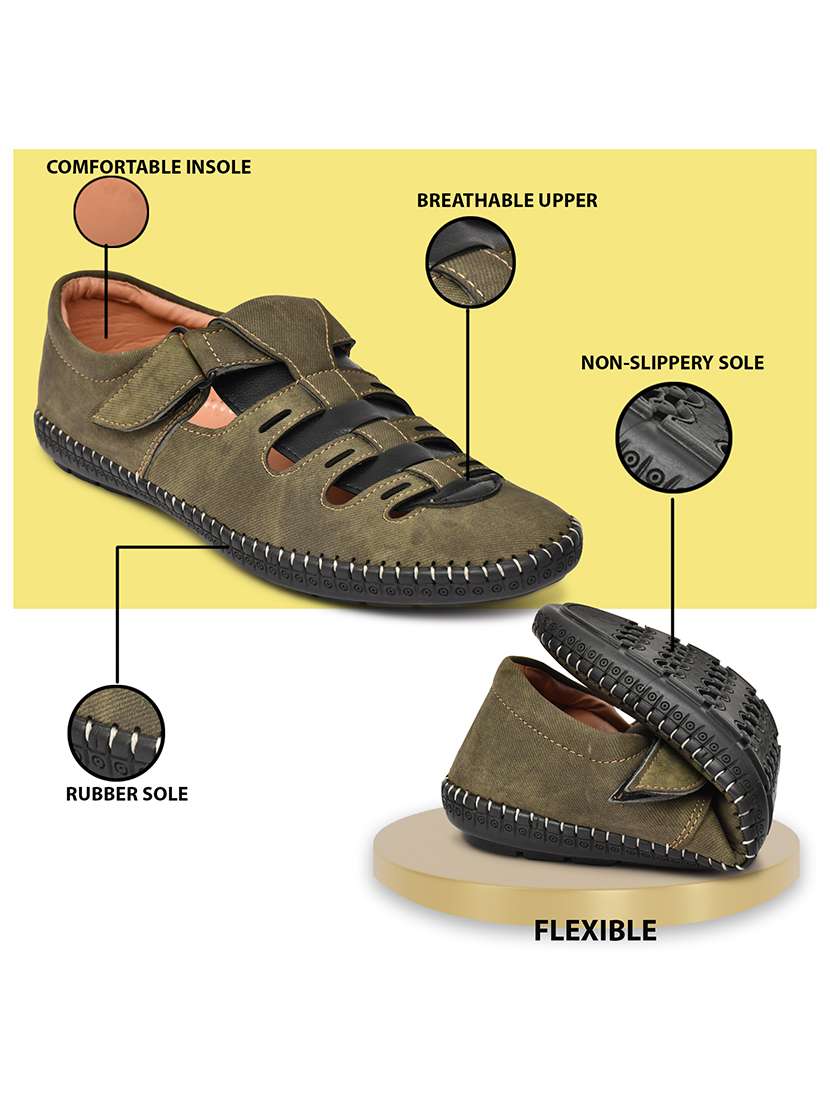 men solid close back sandal - 22345772 -  Standard Image - 4