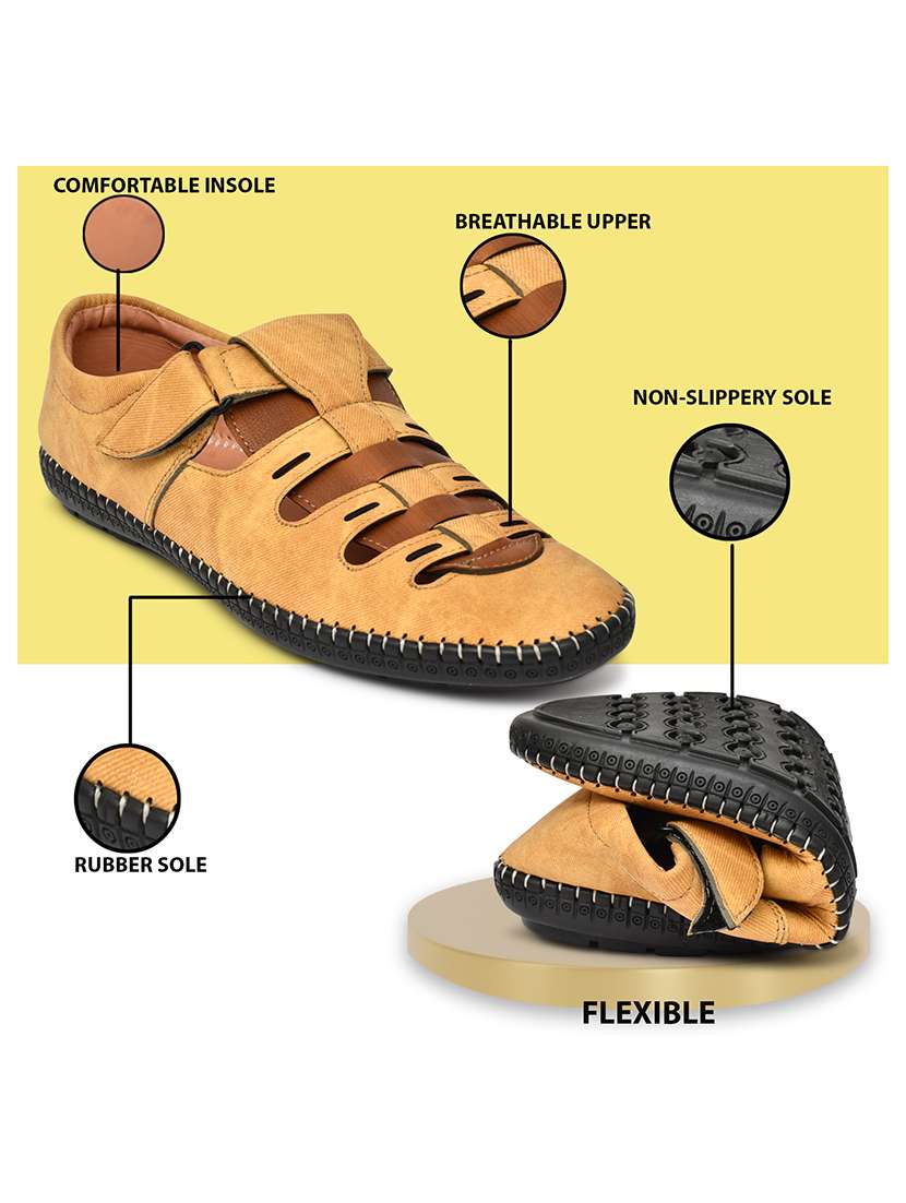 men solid close back sandal - 22345773 -  Standard Image - 4