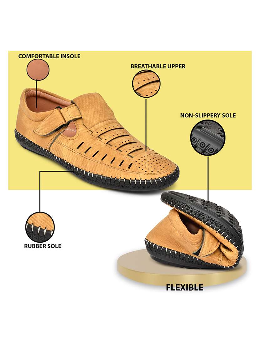 men solid close back sandal - 22345777 -  Standard Image - 4