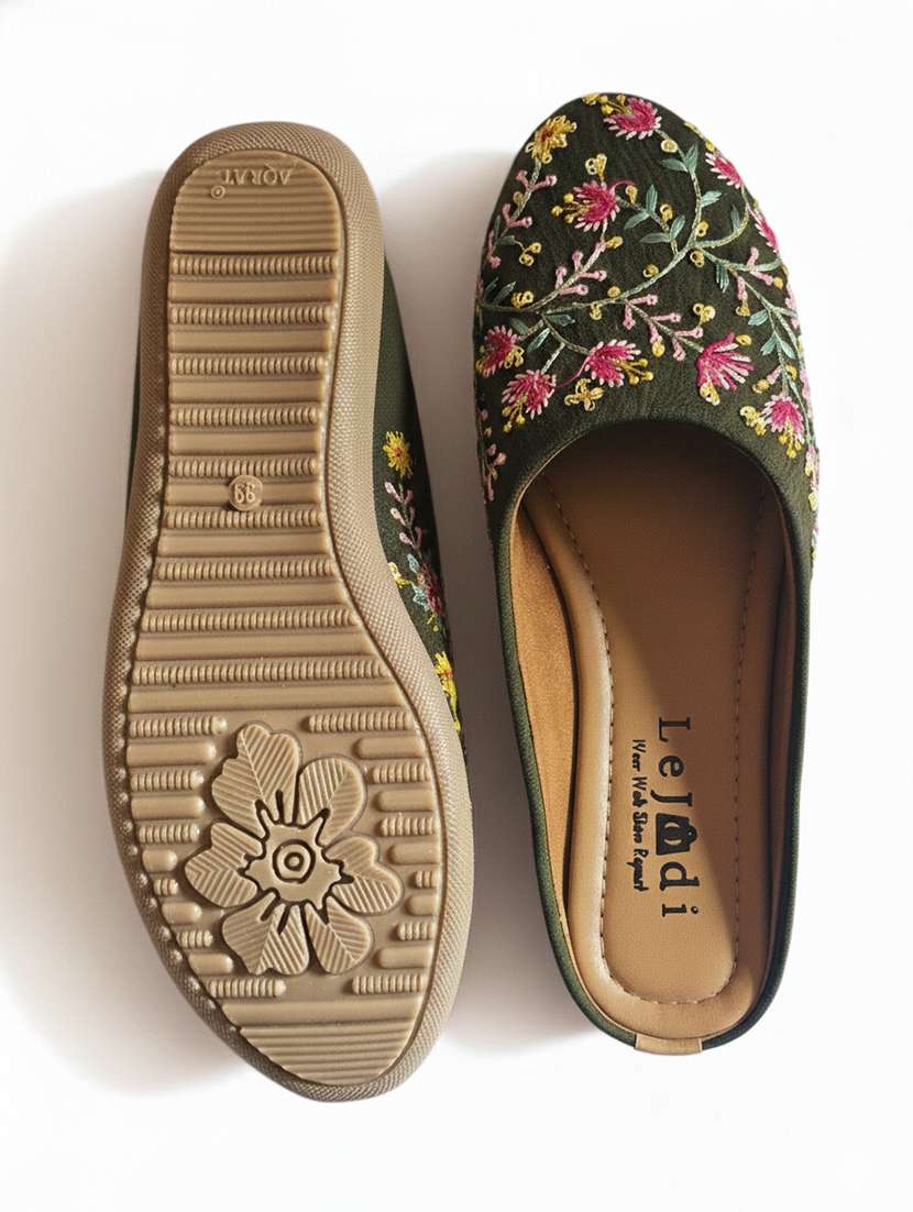 women embroidered slip on flat mules - 22345799 -  Standard Image - 4