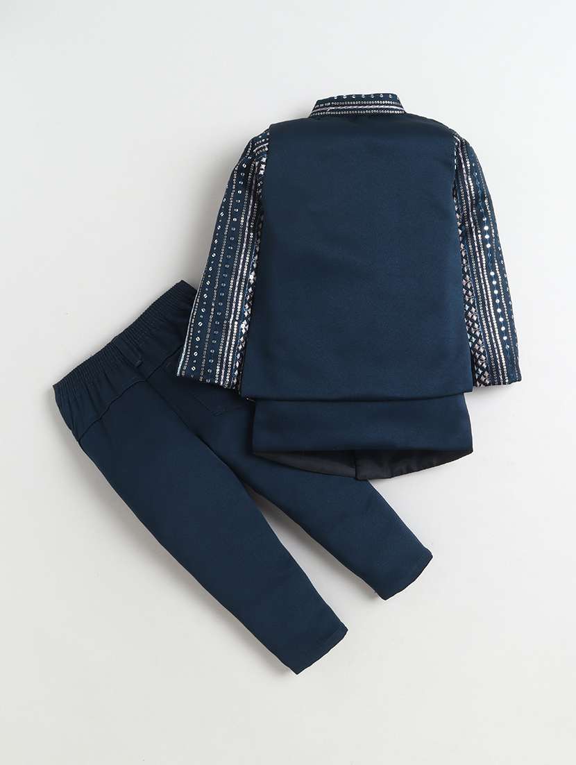 boys embroidered long sleeve sherwani set - 22345912 -  Standard Image - 1