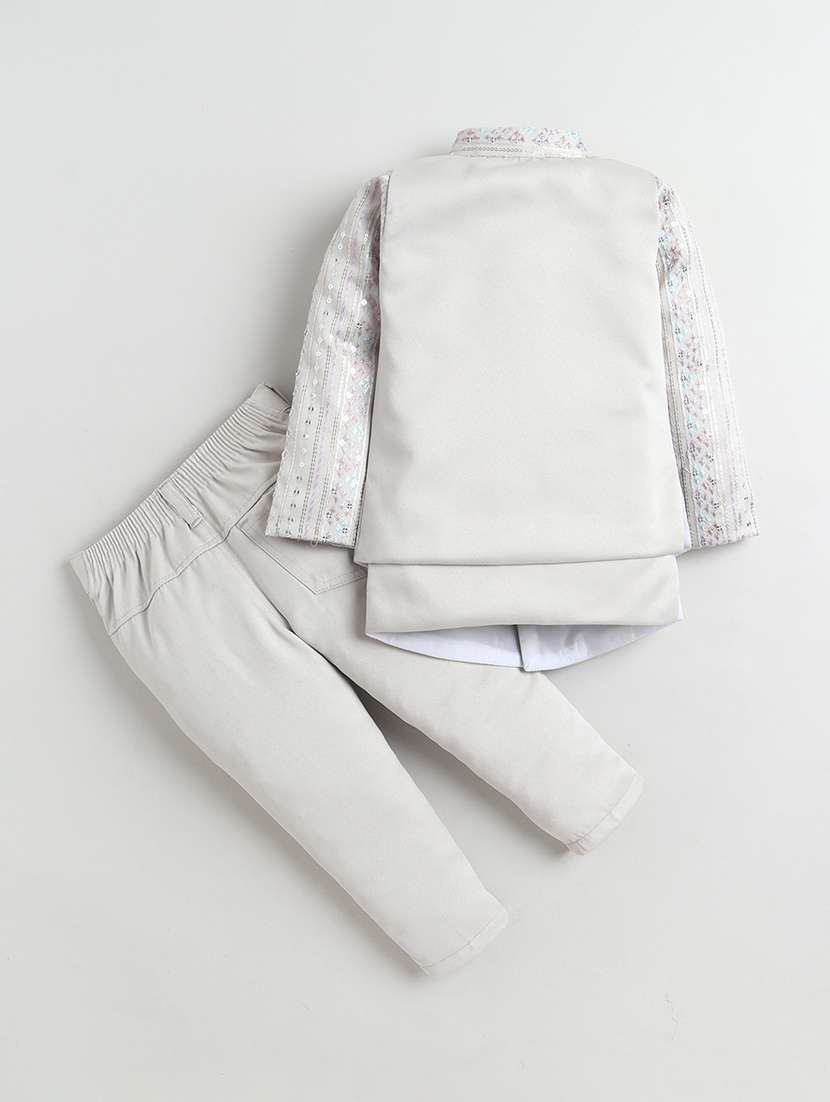 boys embroidered long sleeve sherwani set - 22345914 -  Standard Image - 1