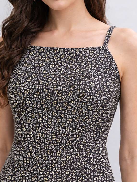 women printed shoulder strap a-line dress - 22345930 -  Standard Image - 4