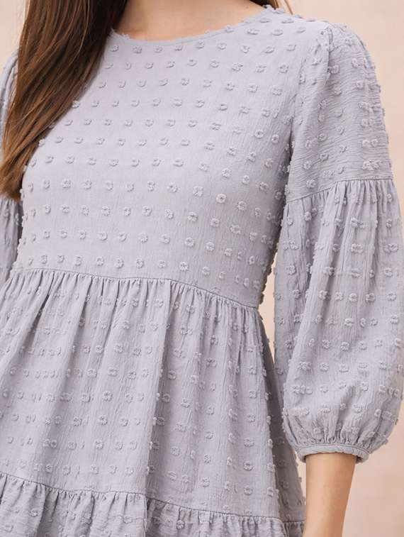 women self designed puff sleeve tiered dress - 22345932 -  Standard Image - 4