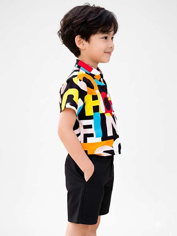boys printed shirt and shorts set - 22345944 -  Standard Image - 1