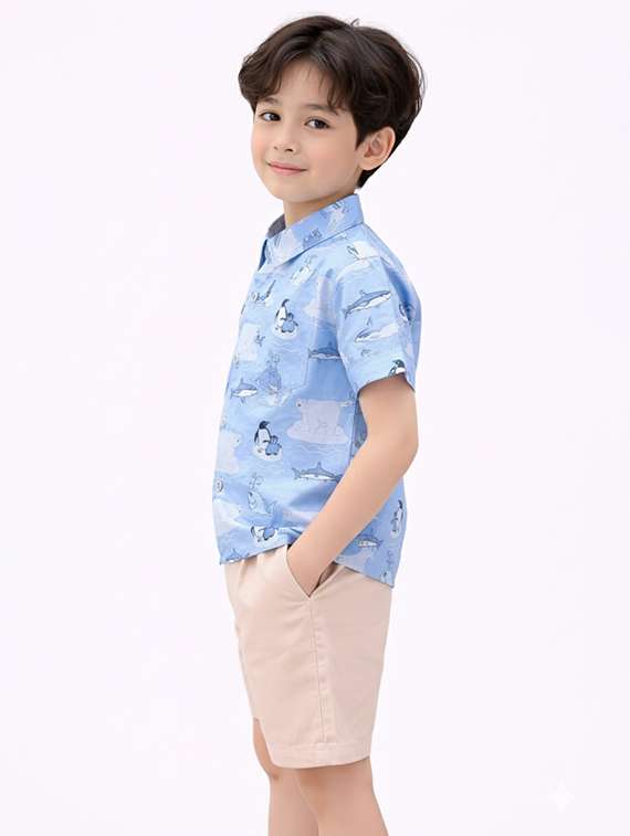 boys printed shirt and shorts set - 22345959 -  Standard Image - 1