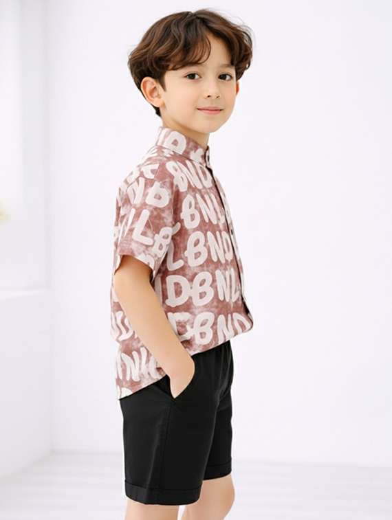 boys printed shirt and shorts set - 22345977 -  Standard Image - 1