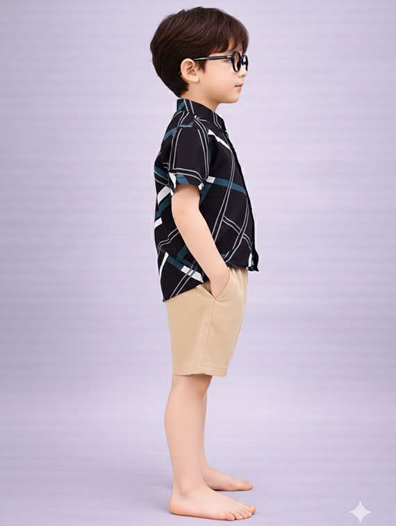 Boys Printed Shirt And Shorts Set - 22345991 -  Standard Image - 1