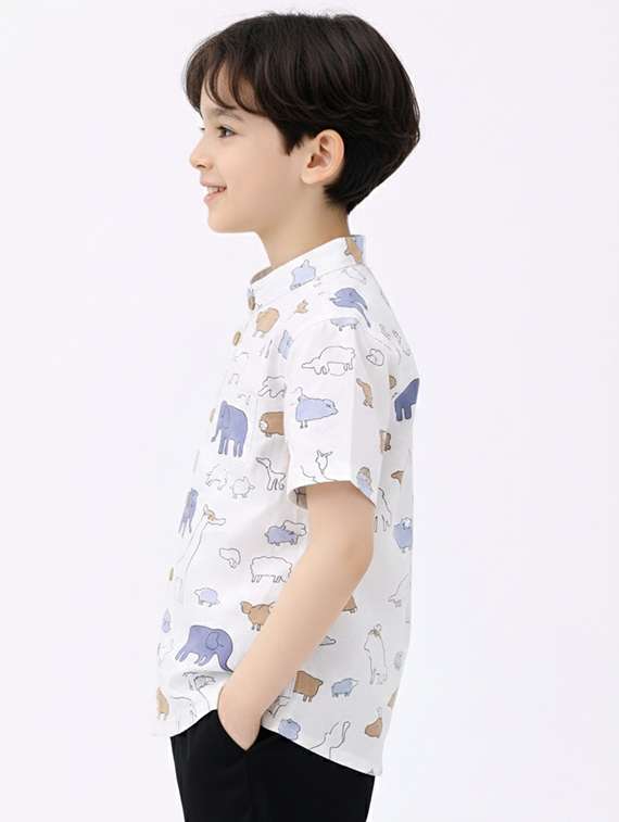 boys printed shirt and shorts set - 22346007 -  Standard Image - 1