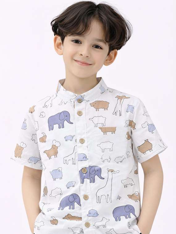 boys printed shirt and shorts set - 22346007 -  Standard Image - 4