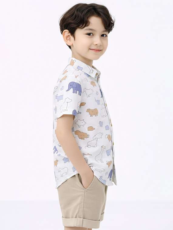 boys printed shirt and shorts set - 22346009 -  Standard Image - 1