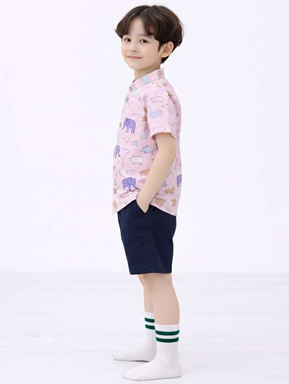 Boys Printed Shirt And Shorts Set - 22346012 -  Standard Image - 1