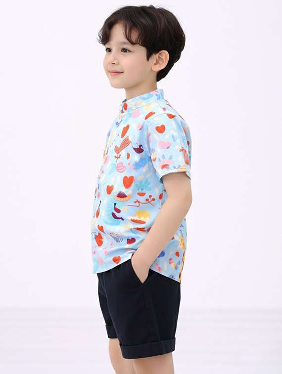 boys printed shirt and shorts set - 22346014 -  Standard Image - 1