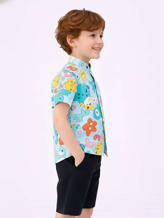 boys printed shirt and shorts set - 22346059 -  Standard Image - 1