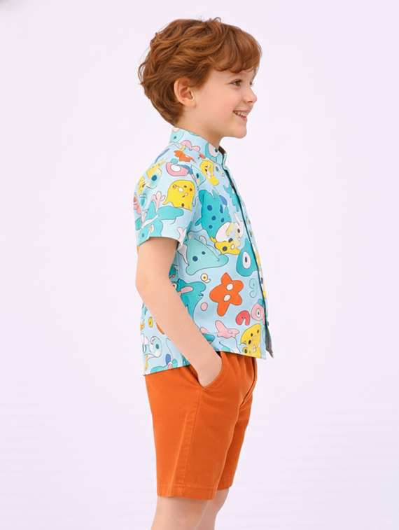 boys printed shirt and shorts set - 22346062 -  Standard Image - 1