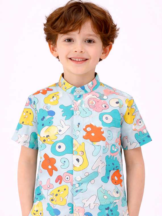 boys printed shirt and shorts set - 22346062 -  Standard Image - 4