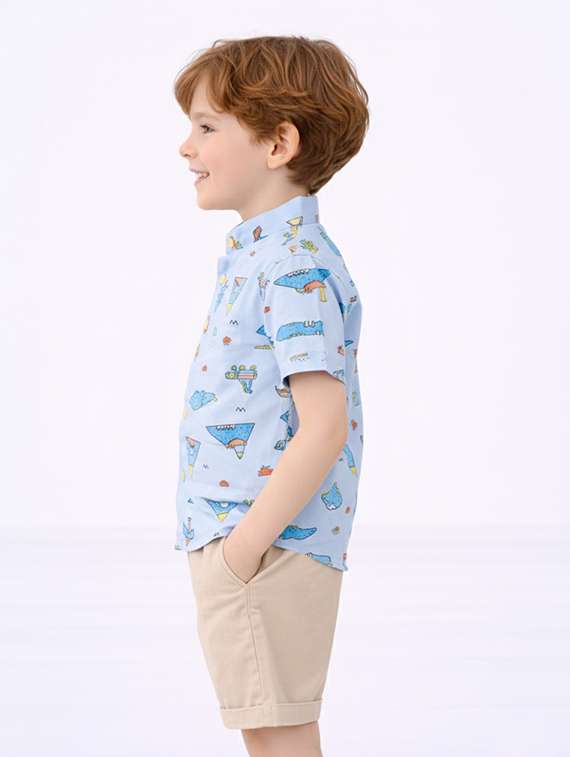 boys printed shirt and shorts set - 22346066 -  Standard Image - 1