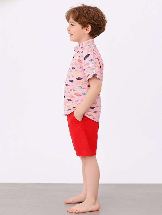 boys printed shirt and shorts set - 22346076 -  Standard Image - 1
