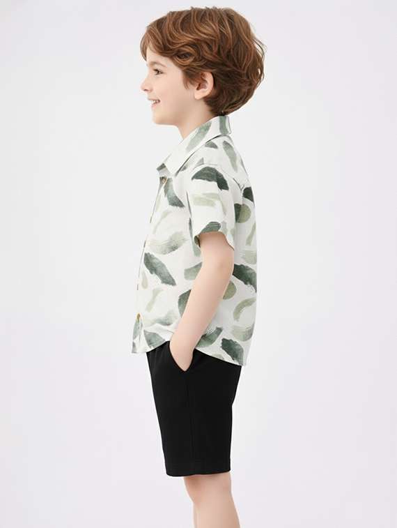 boys printed shirt and short set - 22346081 -  Standard Image - 1