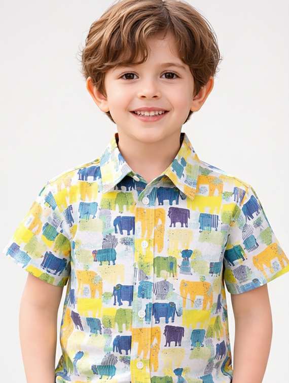 boys printed shirt and shorts set - 22346085 -  Standard Image - 4