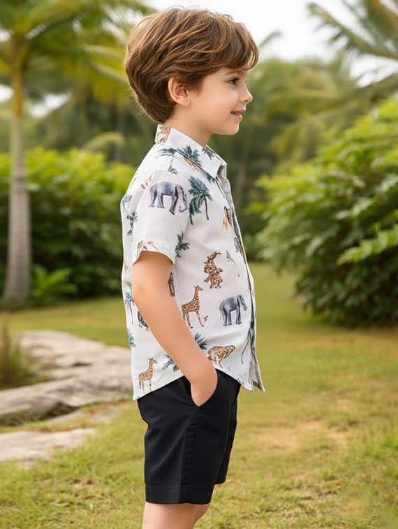 boys printed shirt and shorts set - 22346089 -  Standard Image - 1