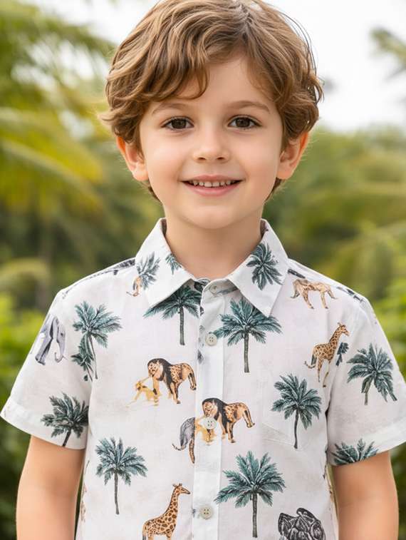 boys printed shirt and shorts set - 22346089 -  Standard Image - 4