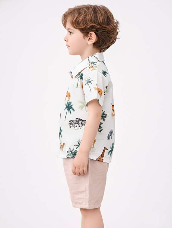 Boys Printed Shirt And Shorts Set - 22346091 -  Standard Image - 1