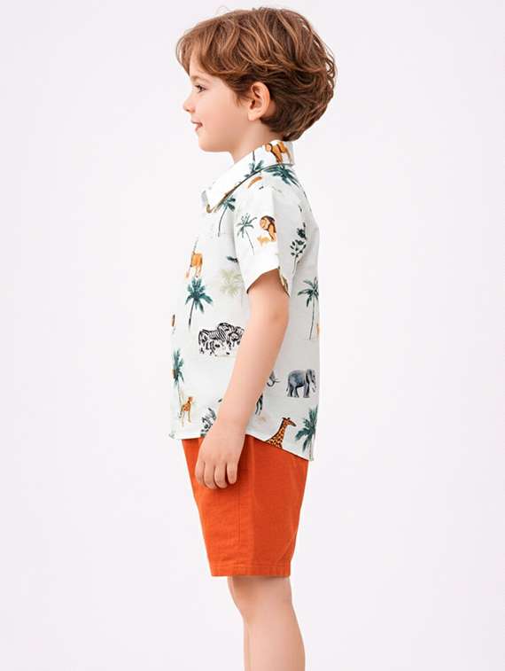 boys printed shirt and shorts set - 22346092 -  Standard Image - 1