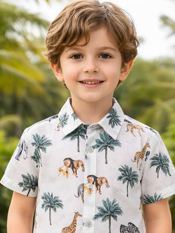 boys printed shirt and shorts set - 22346092 -  Standard Image - 4