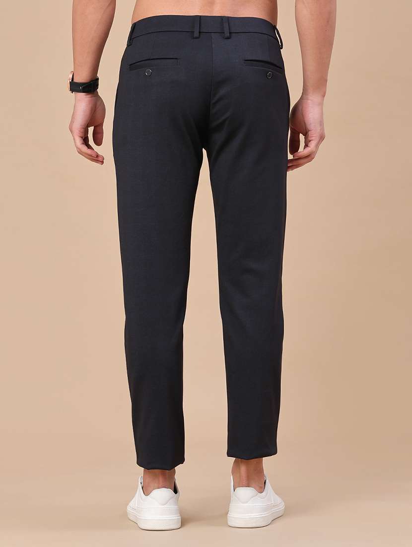 Men Solid Mid Rise Chinos Casual Trouser - 22346220 -  Standard Image - 4