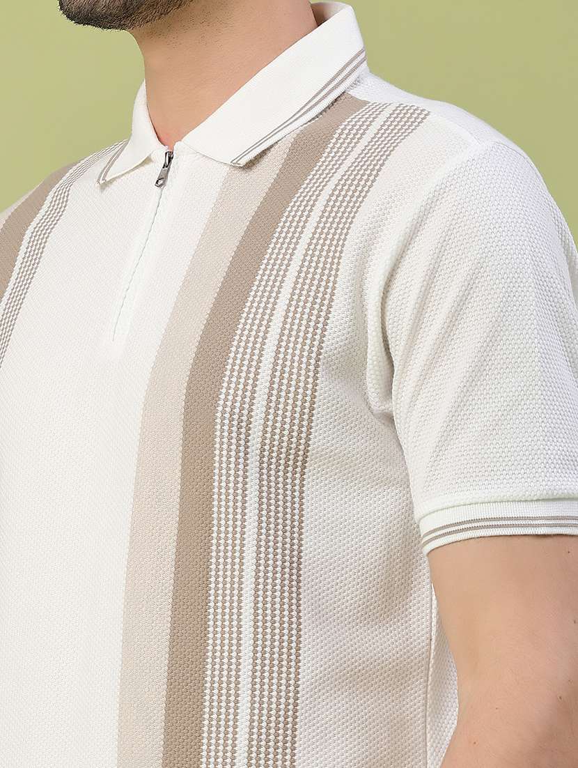 men striped short sleeve slim fit polo t-shirt - 22346235 -  Standard Image - 1