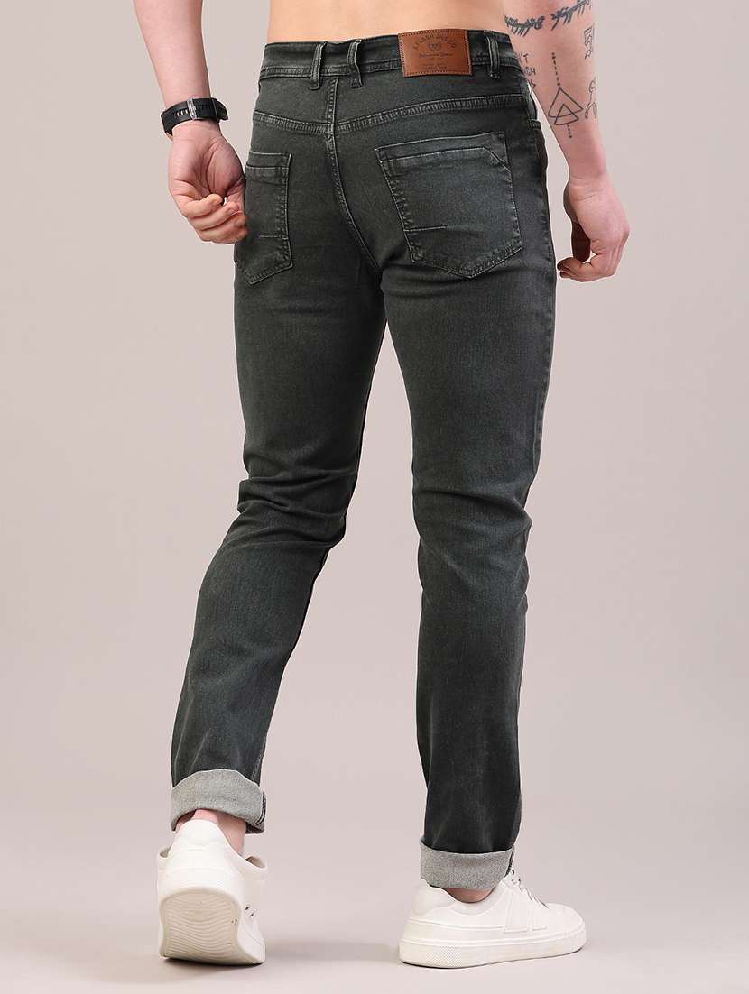 men plain mid rise full length jeans - 22346244 -  Standard Image - 4