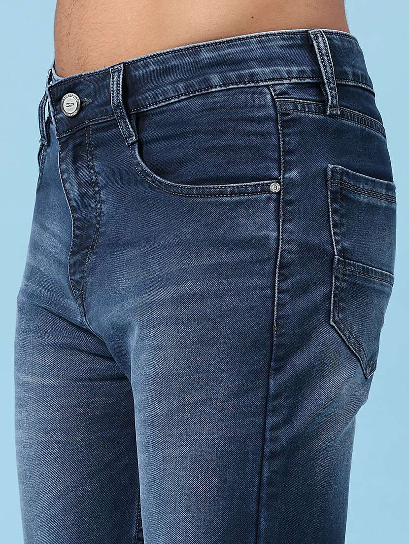 men washed mid rise full length slim fit jeans - 22346247 -  Standard Image - 1