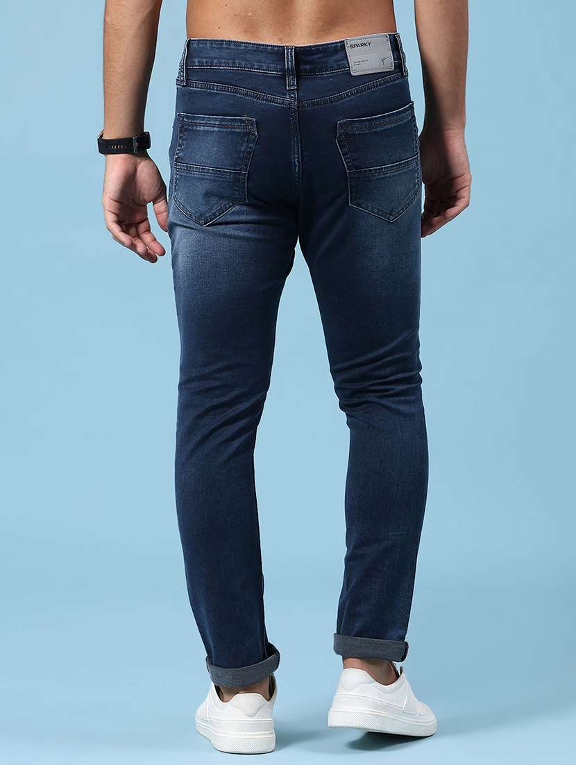 men washed mid rise full length slim fit jeans - 22346247 -  Standard Image - 4