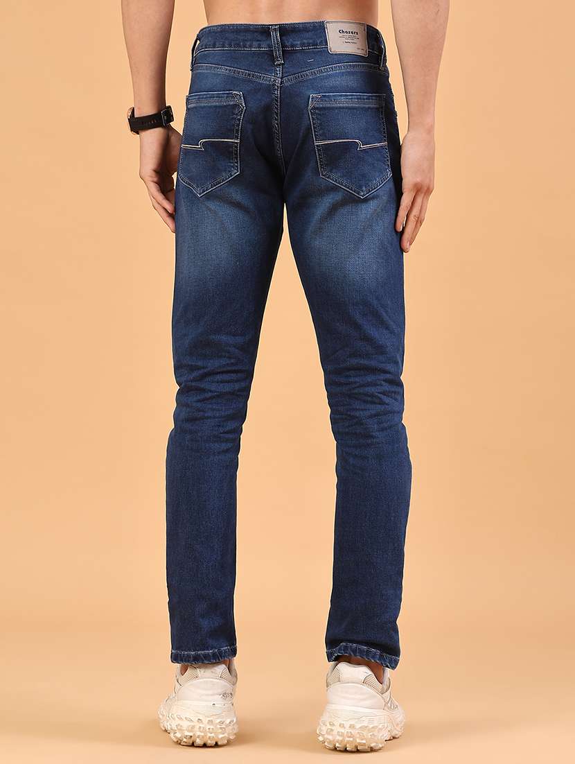 men washed mid rise full length slim fit jeans - 22346249 -  Standard Image - 4